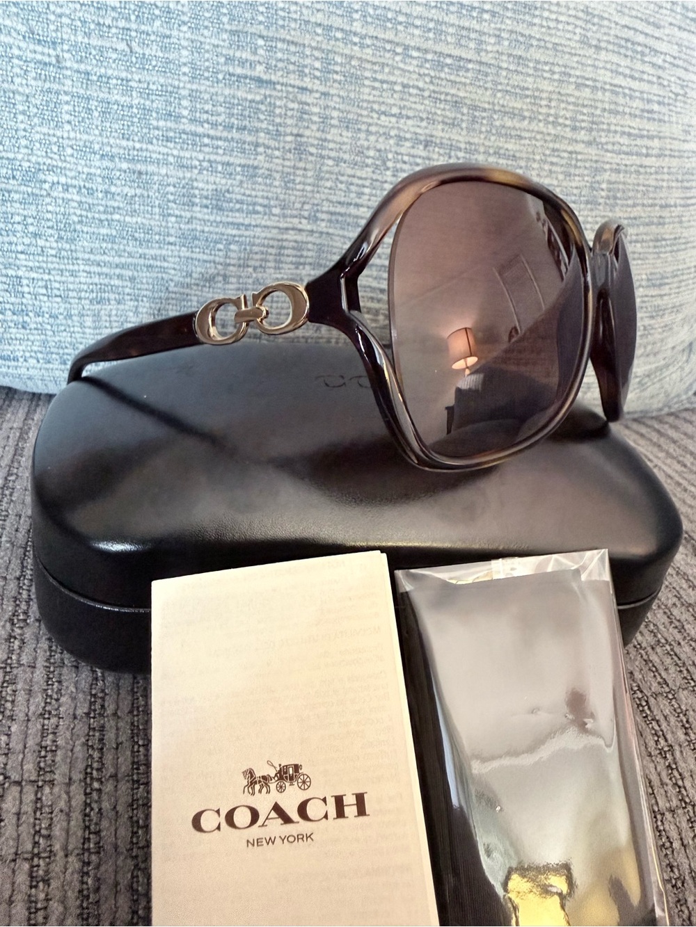 Coach Oversized Sunglasses Tortoise Brown/Gradient - Picture 3 of 11